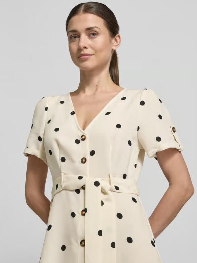 Vero Moda Getailleerde vrijetijdsjurk met all-over motief model 'JOAN' - Foto 4