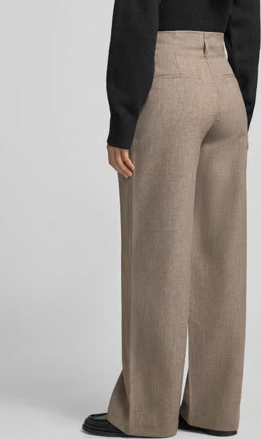VERO MODA wide leg high waist casual broek grijsbruin - Foto 6