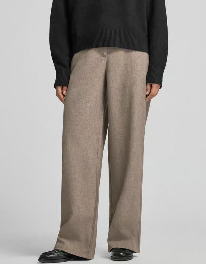VERO MODA wide leg high waist casual broek grijsbruin - Foto 5