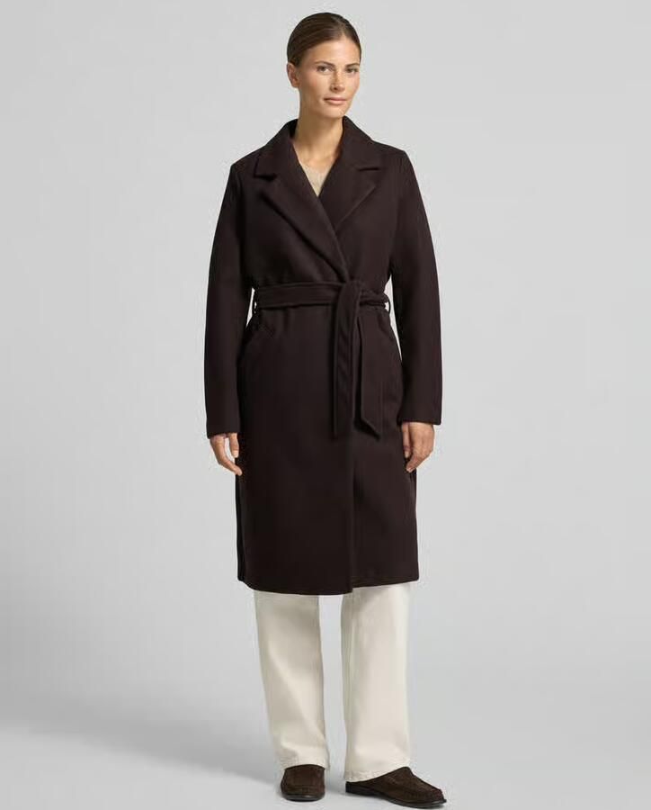 Vero Moda Lange jas van imitatiebont met strikceintuur - Foto 3