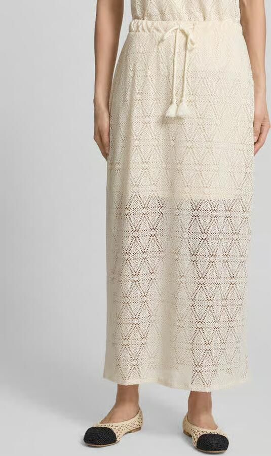 Vero Moda Licht uitlopende midi-rok van kant met elastische band model 'MAYA' - Foto 3