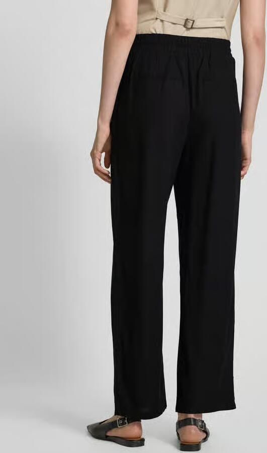 Vero Moda Broek van veen mix van viscose en linnen met wijde pijpen en elastische band - Foto 3