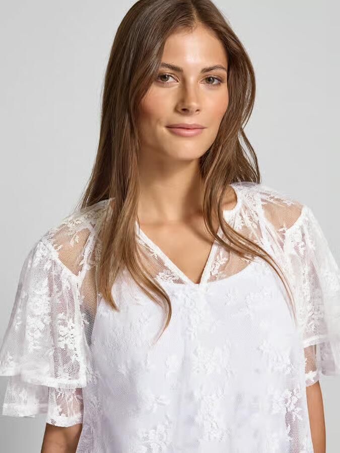 Vero Moda Loose fit blouseshirt van kant model 'CELINE'
