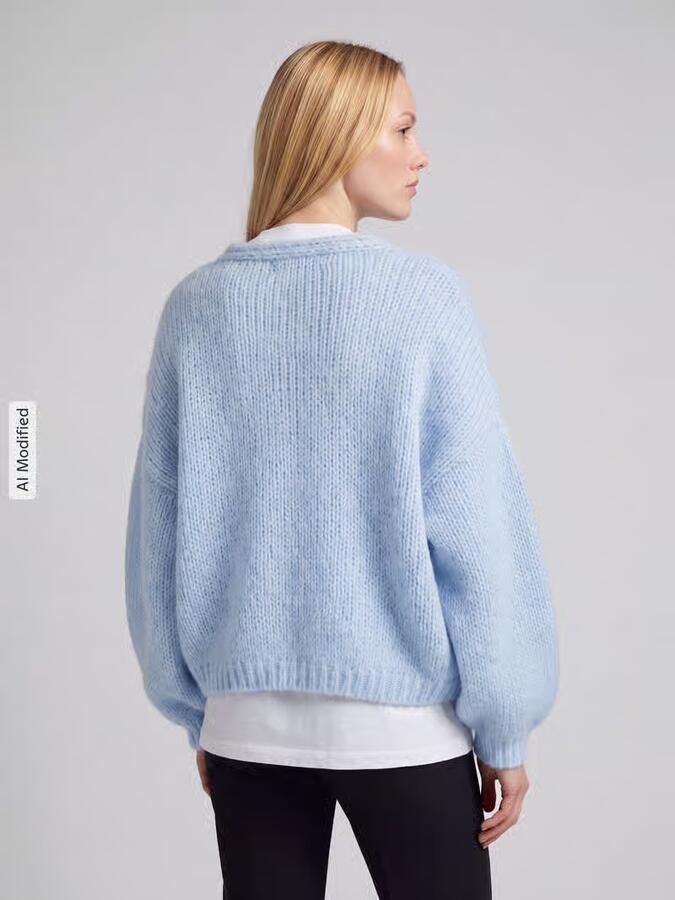 Vero Moda Loose fit gebreid jack met ballonmouwen model 'MAYBE' - Foto 2