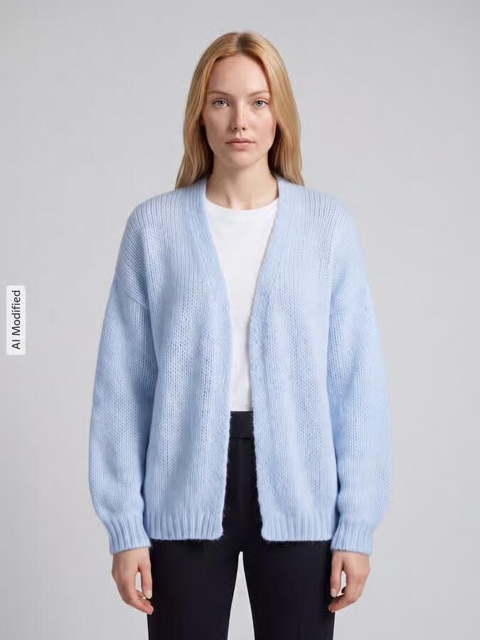 Vero Moda Loose fit gebreid jack met ballonmouwen model 'MAYBE' - Foto 3