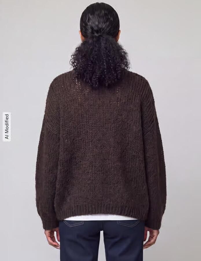 Vero Moda Loose fit gebreid jack met ballonmouwen model 'MAYBE' - Foto 5