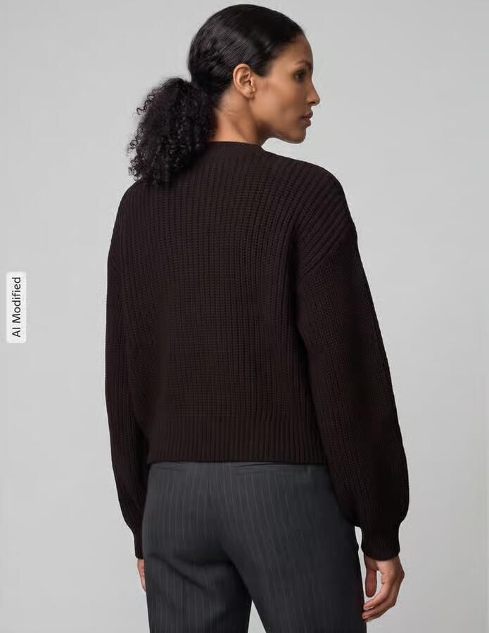 Vero Moda Loose fit gebreid jack met enkelrijige knoopsluiting model 'LEA' - Foto 7