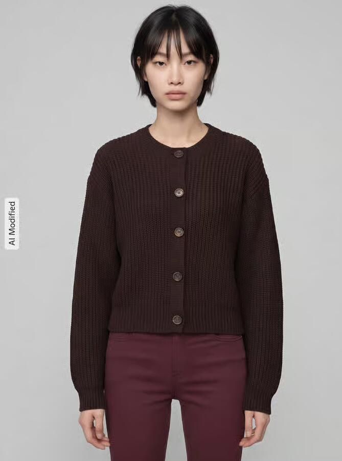 Vero Moda Loose fit gebreid jack met enkelrijige knoopsluiting model 'LEA' - Foto 2