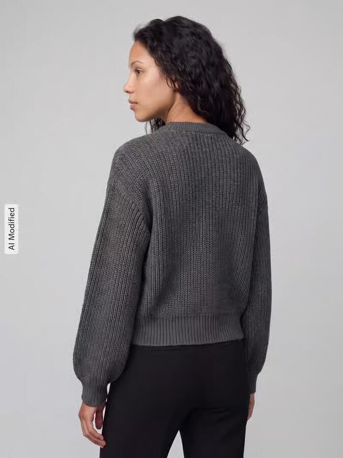 Vero Moda Loose fit gebreid jack met enkelrijige knoopsluiting model 'LEA' - Foto 5