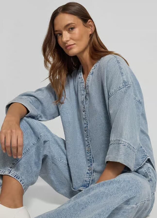 Vero Moda Loose fit jeansblouse van Katoen- en viscosemix Model 'VALERIA' - Foto 2