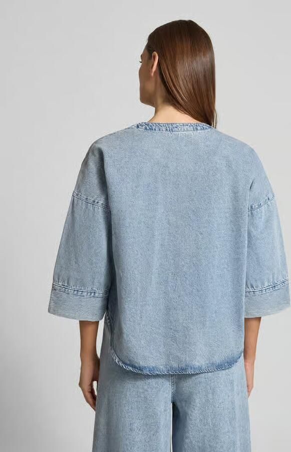 Vero Moda Loose fit jeansblouse van Katoen- en viscosemix Model 'VALERIA' - Foto 2