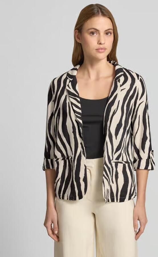Vero Moda Loose fit korte blazer van mix van viscose en linnen model 'JESMILO' - Foto 3
