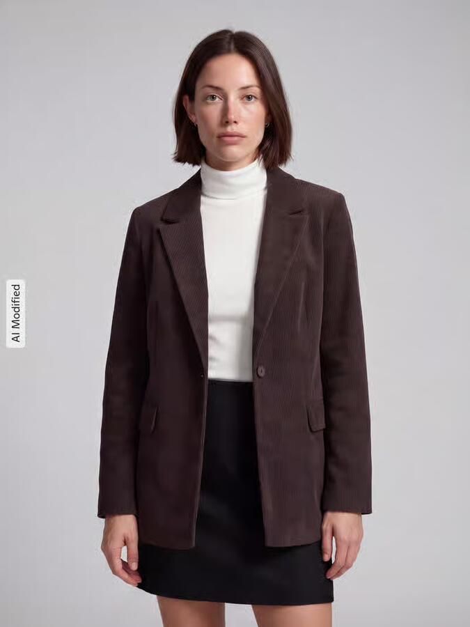 Vero Moda Loose fit lange blazer met stijgende reverskraag model 'NORA' - Foto 3