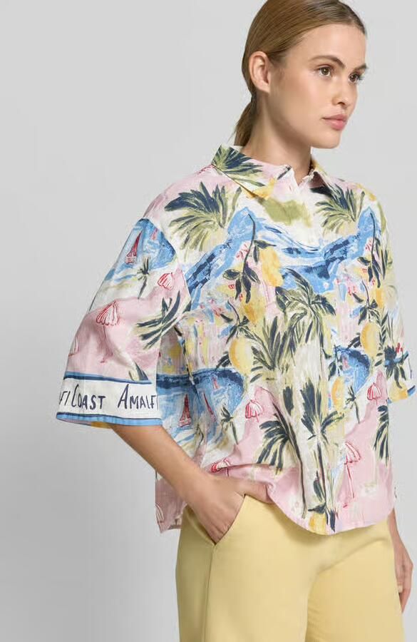Vero Moda Loose fit overhemdblouse van mix van biologisch katoen model 'EDITH' - Foto 4