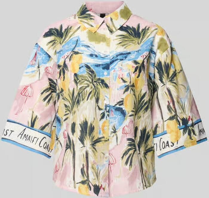 Vero Moda Loose fit overhemdblouse van mix van biologisch katoen model 'EDITH' - Foto 5