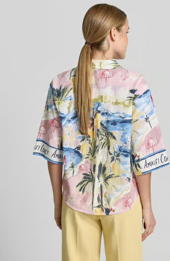 Vero Moda Loose fit overhemdblouse van mix van biologisch katoen model 'EDITH' - Foto 5