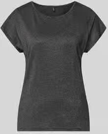 Vero Moda Shirt met ronde hals VMLAVA PLAIN SS TOP LUREX STRIPE