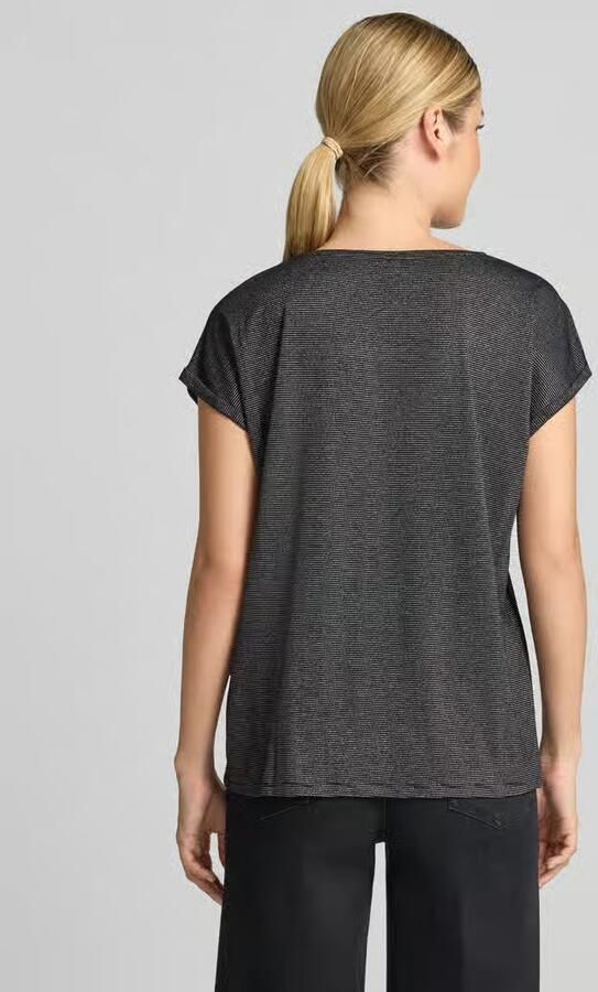 Vero Moda Shirt met ronde hals VMLAVA PLAIN SS TOP LUREX STRIPE - Foto 2