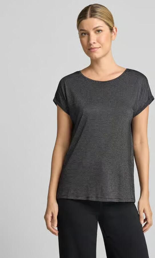 Vero Moda Shirt met ronde hals VMLAVA PLAIN SS TOP LUREX STRIPE - Foto 3