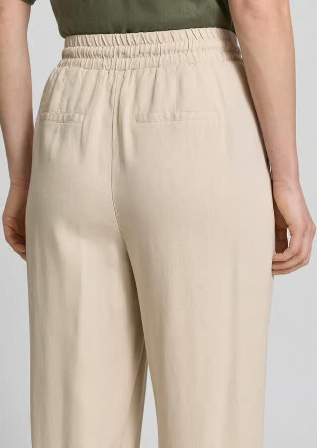 Vero Moda Broek van veen mix van viscose en linnen met wijde pijpen en elastische band - Foto 3