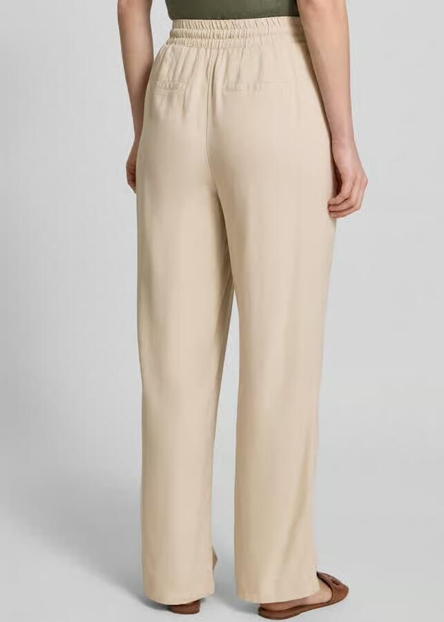 Vero Moda Broek van veen mix van viscose en linnen met wijde pijpen en elastische band - Foto 6