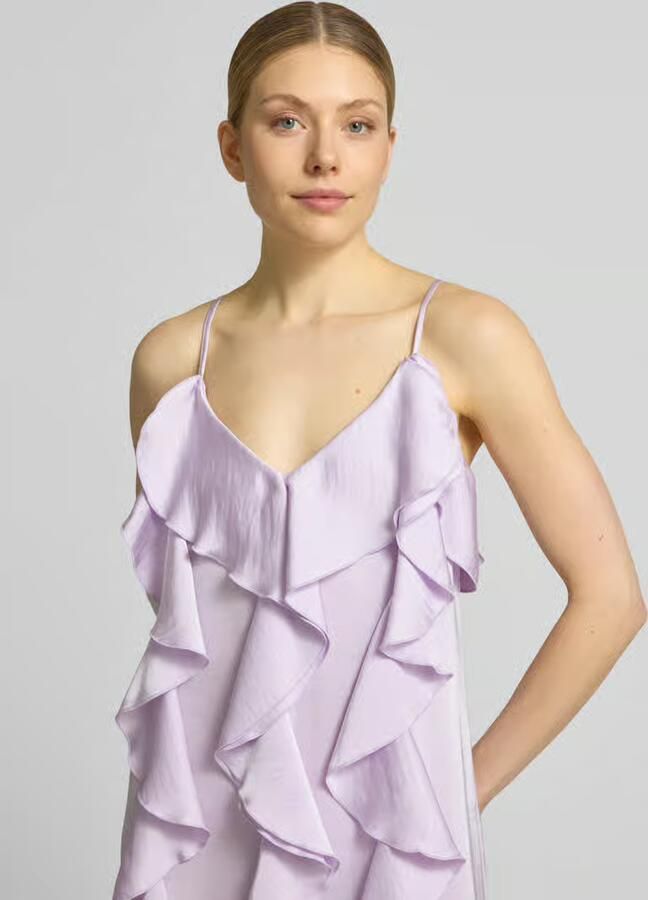 Vero Moda midi-jurk met ruches model 'ELLEN' - Foto 2
