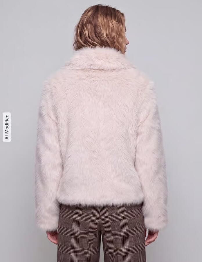 Vero Moda Regular fit jack van imitatiebont met opstaande kraag model 'MONROE' - Foto 4
