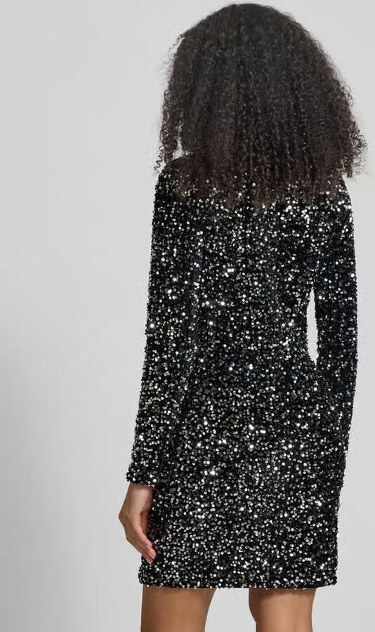 Vero Moda Midi-jurk VMBELLA LS SHORT SQ DRESS JRS GA Partyjurk feestelijk met pailletten - Foto 5