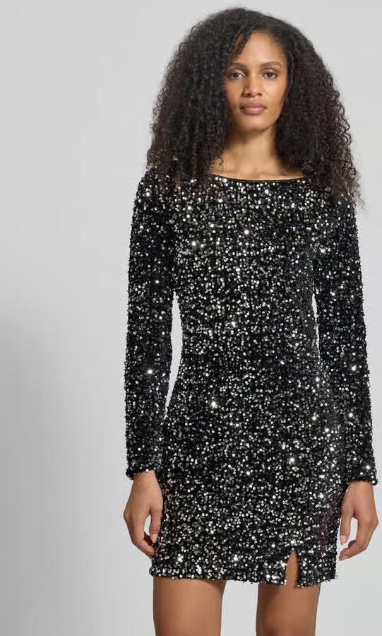 Vero Moda Midi-jurk VMBELLA LS SHORT SQ DRESS JRS GA Partyjurk feestelijk met pailletten - Foto 6