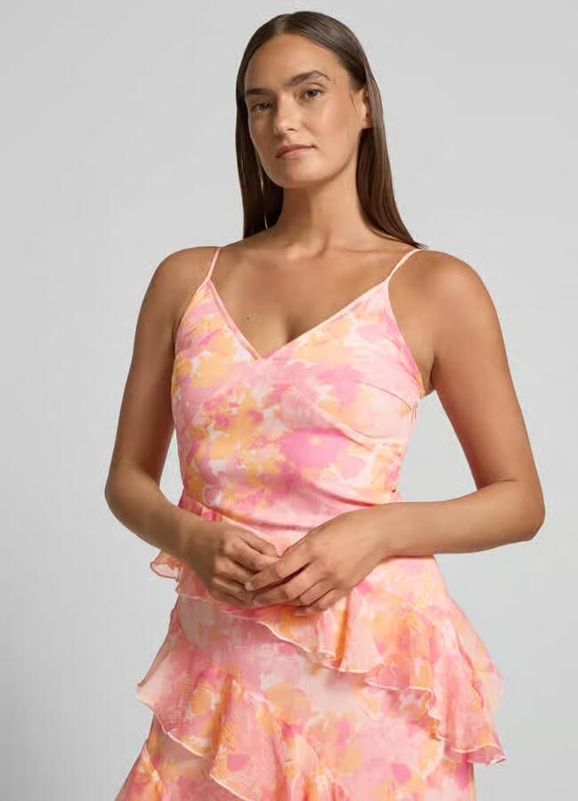Vero Moda Nauwsluitende midi-jurk met ruches model 'SMILLA'