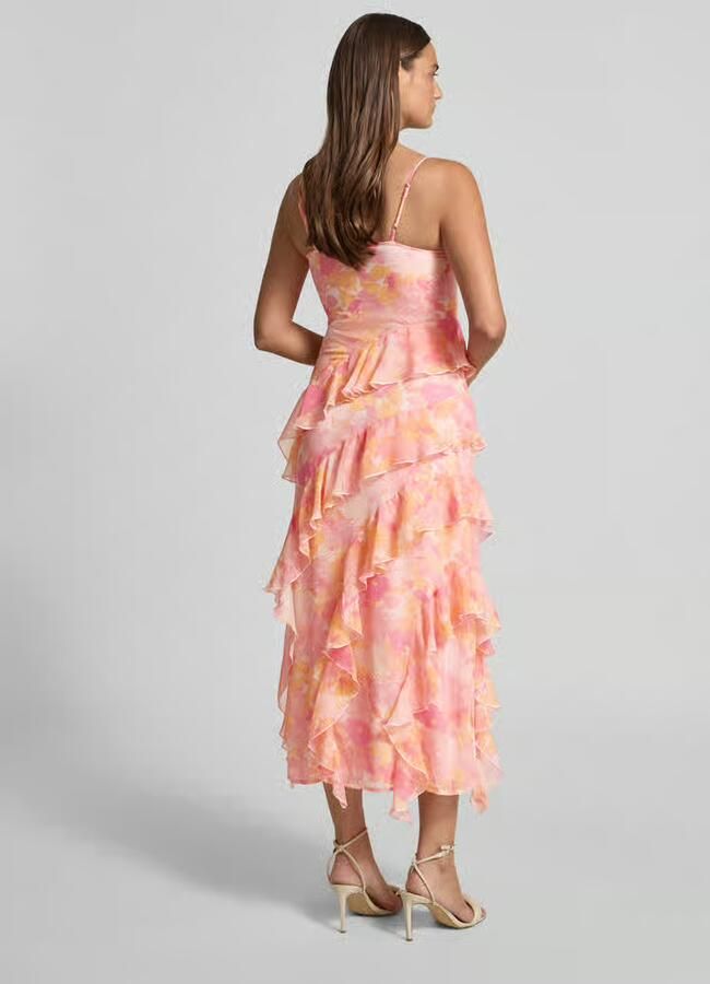 Vero Moda Nauwsluitende midi-jurk met ruches model 'SMILLA' - Foto 2