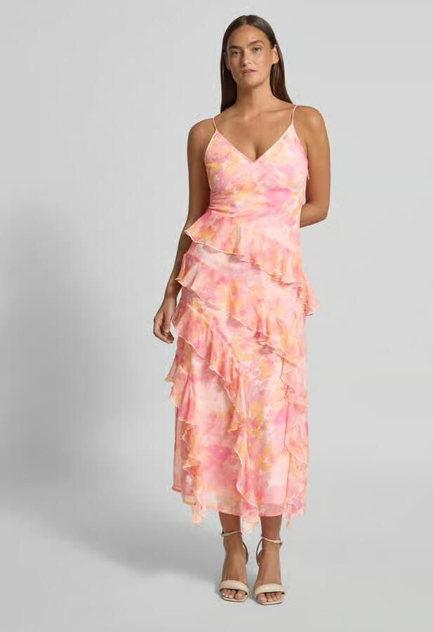 Vero Moda Nauwsluitende midi-jurk met ruches model 'SMILLA' - Foto 3
