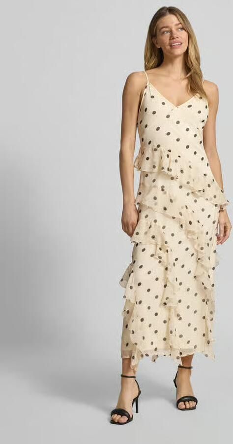 Vero Moda Nauwsluitende midi-jurk met ruches model 'SMILLA' - Foto 3