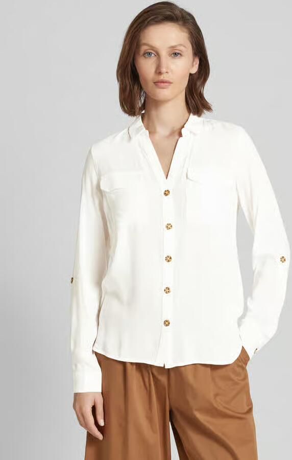Vero Moda Overhemdblouse met opgestikte paspelzakken op de borst model 'BUMPY' - Foto 8