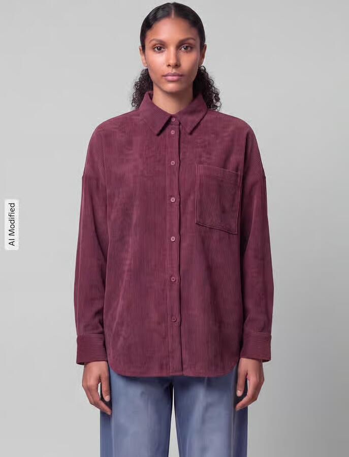 Vero Moda oversized fit blouse met lange mouwen met borstzak model 'SANNE' - Foto 2