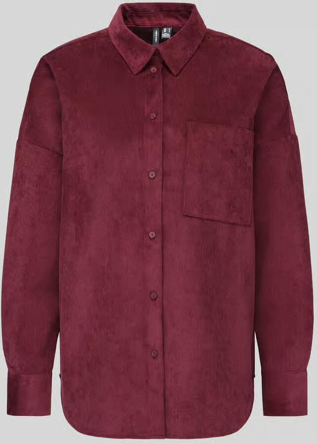 Vero Moda oversized fit blouse met lange mouwen met borstzak model 'SANNE' - Foto 3