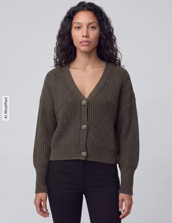 Vero Moda Oversized gebreid jack met v-hals model 'LEA' - Foto 3
