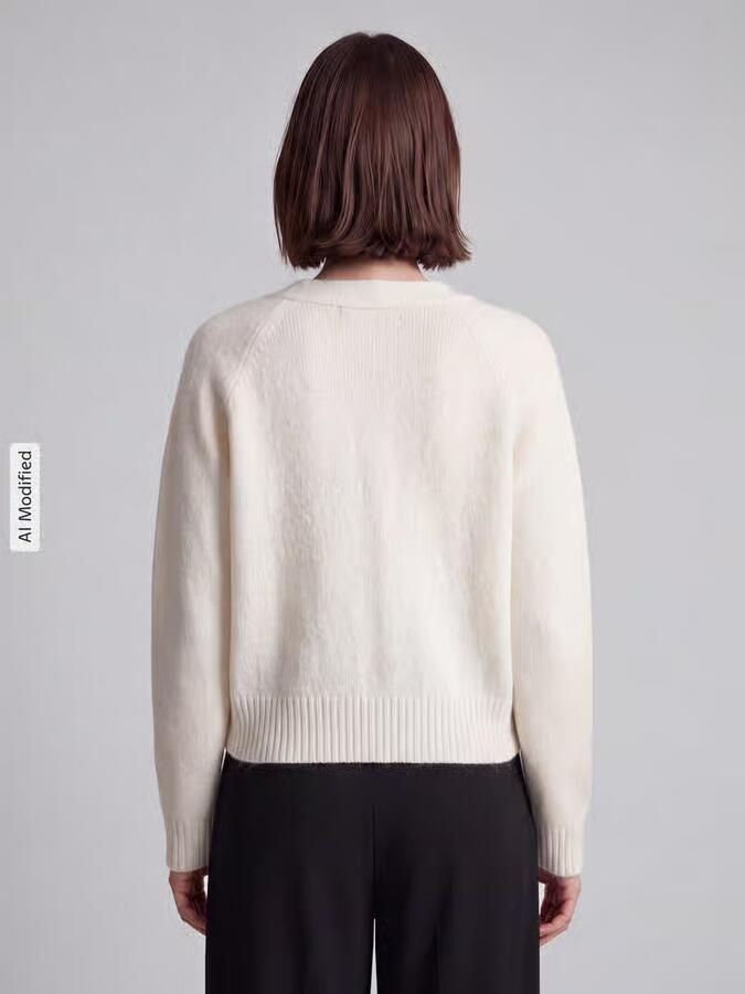 Vero Moda Comfort fit gebreid jack met V-hals model 'BOOM' - Foto 8