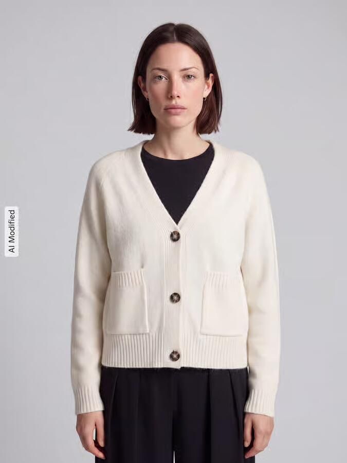 Vero Moda Comfort fit gebreid jack met V-hals model 'BOOM' - Foto 9