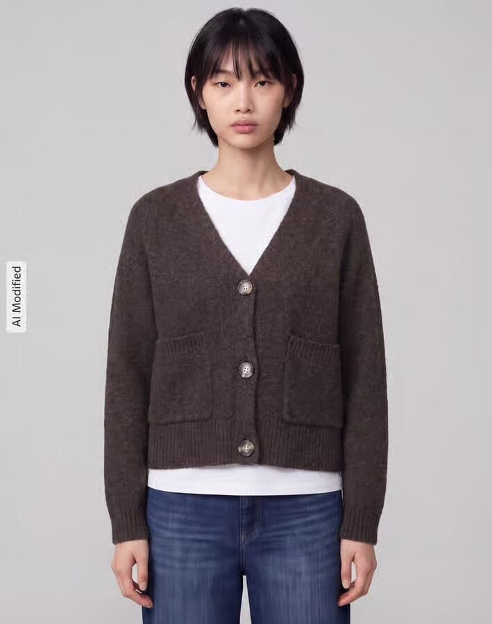 Vero Moda Comfort fit gebreid jack met V-hals model 'BOOM' - Foto 3