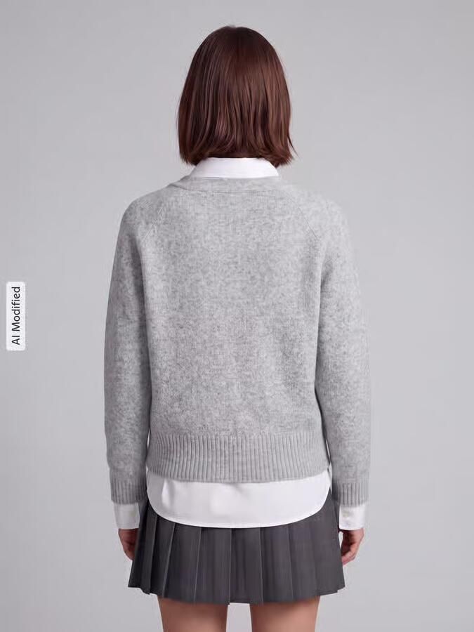 Vero Moda Comfort fit gebreid jack met V-hals model 'BOOM' - Foto 8