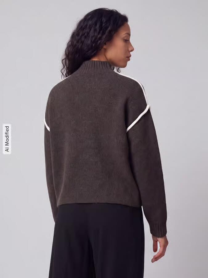 Vero Moda Pullover met contrastpaspel aan de mouw - Foto 5