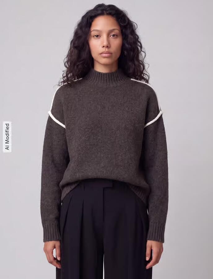 Vero Moda Pullover met contrastpaspel aan de mouw - Foto 6