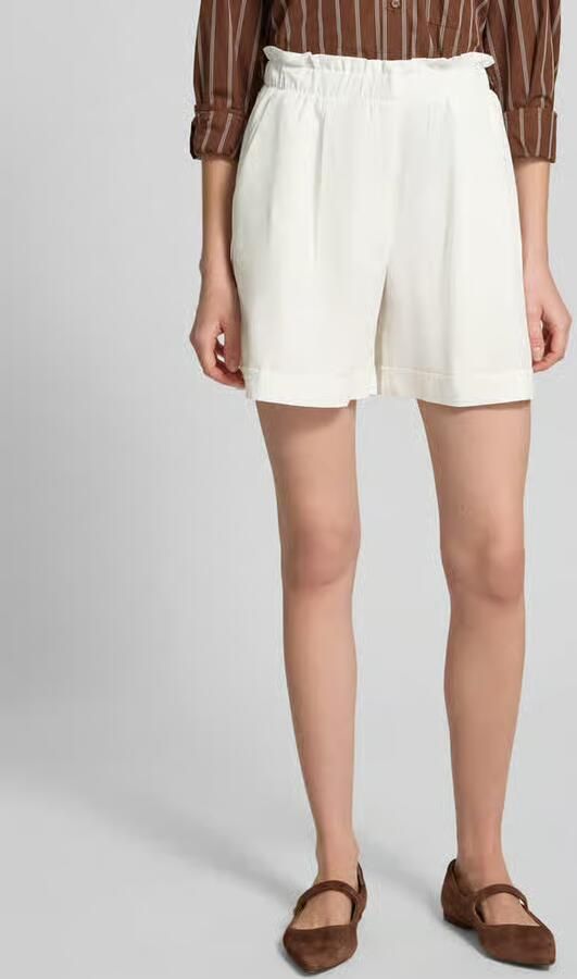 Vero Moda regular fit bermuda van mix van katoen en linnen model 'SELMA' - Foto 3