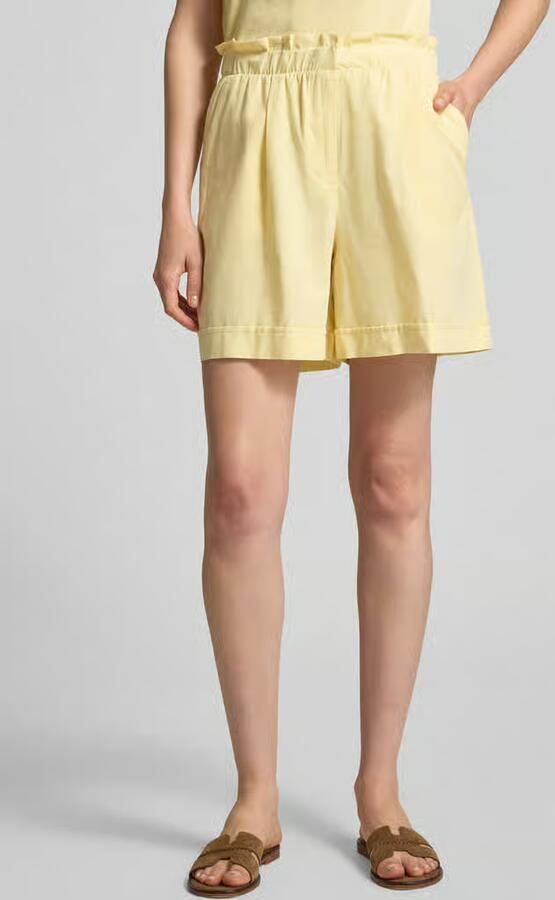 Vero Moda regular fit bermuda van mix van katoen en linnen model 'SELMA' - Foto 3