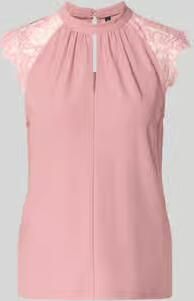 Vero Moda Regular Fit blouse met korte mouwen met semitransparente garnering model 'MILLA' - Foto 5