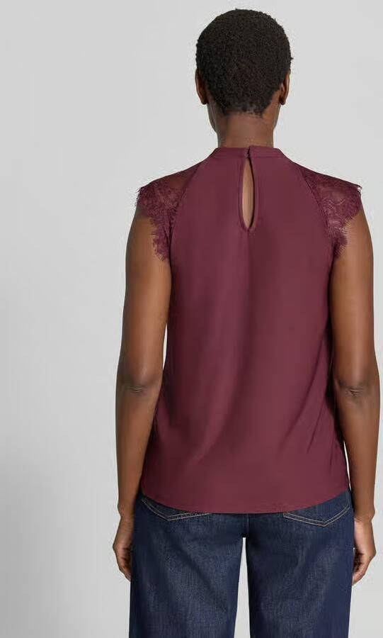 Vero Moda Regular Fit blouse met korte mouwen met semitransparente garnering model 'MILLA' - Foto 5
