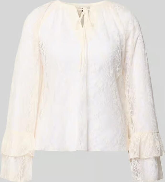 Vero Moda regular fit blouse met lange mouwen in kant-look model 'LOULOU' - Foto 2