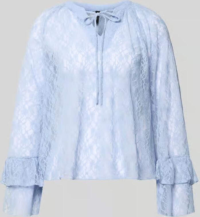 Vero Moda regular fit blouse met lange mouwen in kant-look model 'LOULOU' - Foto 2