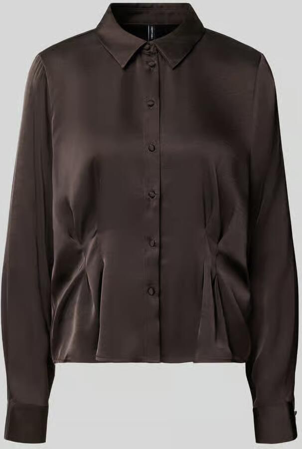 Vero Moda regular fit blouse met lange mouwen in satijnlook model 'MIRO'